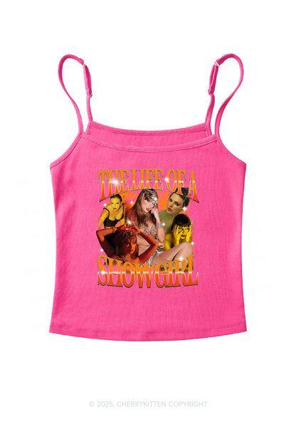 Orange Shiny Show TS Y2K Spaghetti Strap Cami Cherrykitten