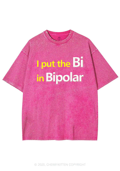 Bi In Bipolar Y2K Shirts Washed Tee Cherrykitten
