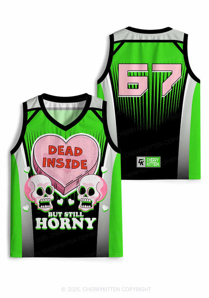 Custom Halloween Skulls Dead Inside Y2K Sport Jersey Tank Cherrykitten