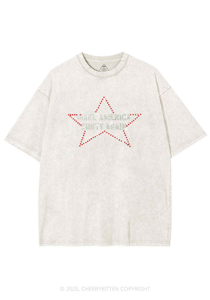 Rhinestone Make America Cxxty Again Y2K Shirts Washed Tee Cherrykitten