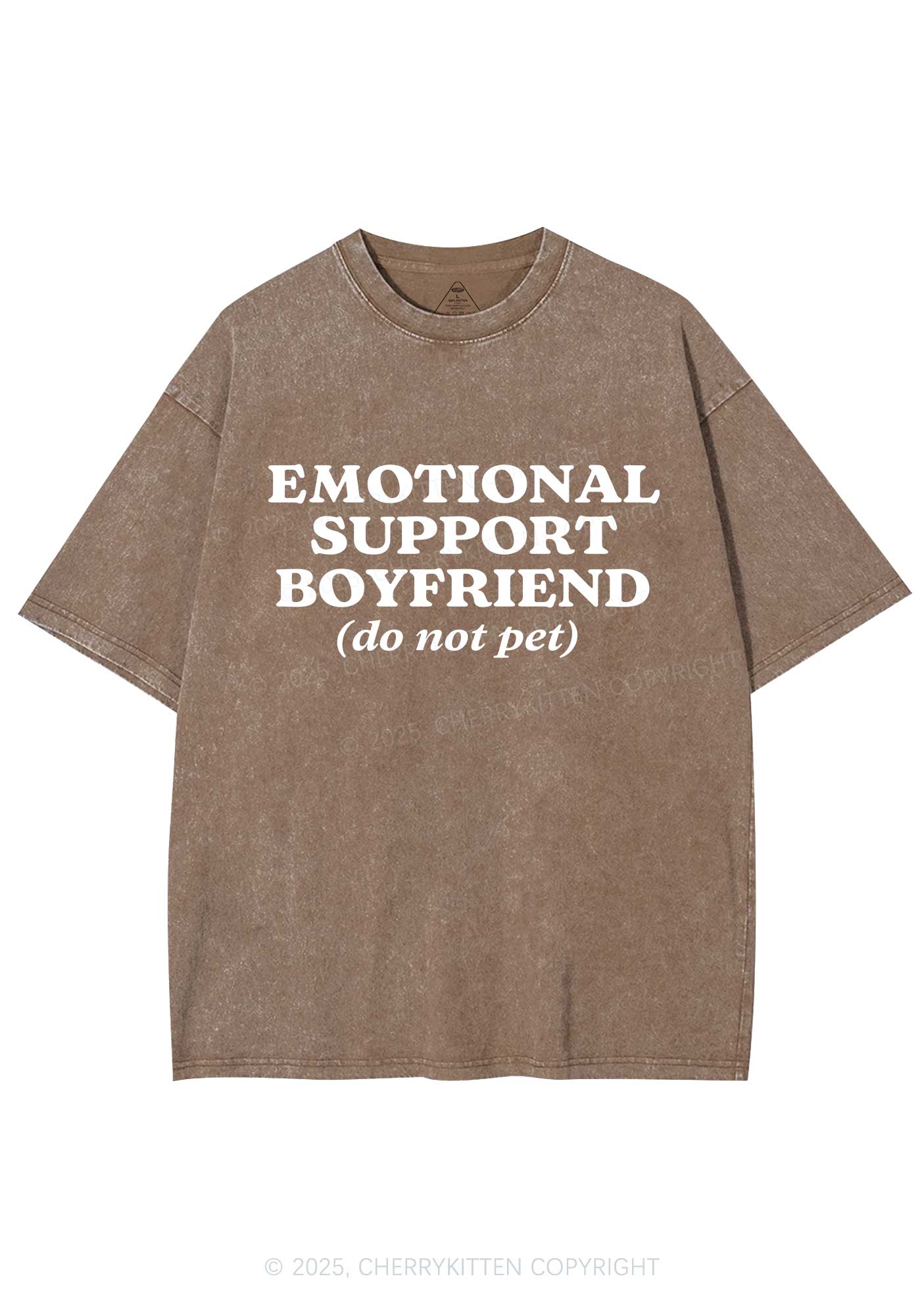 Emotional Support Boyfriend Valentine's Day Y2K Shirts Washed Tee Cherrykitten
