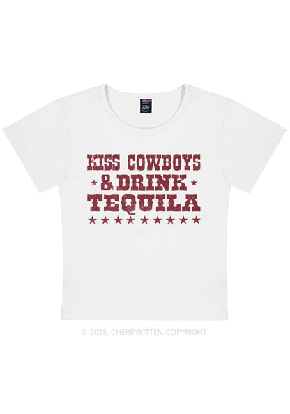 Kiss Cowboys Y2K Baby Tee Cherrykitten