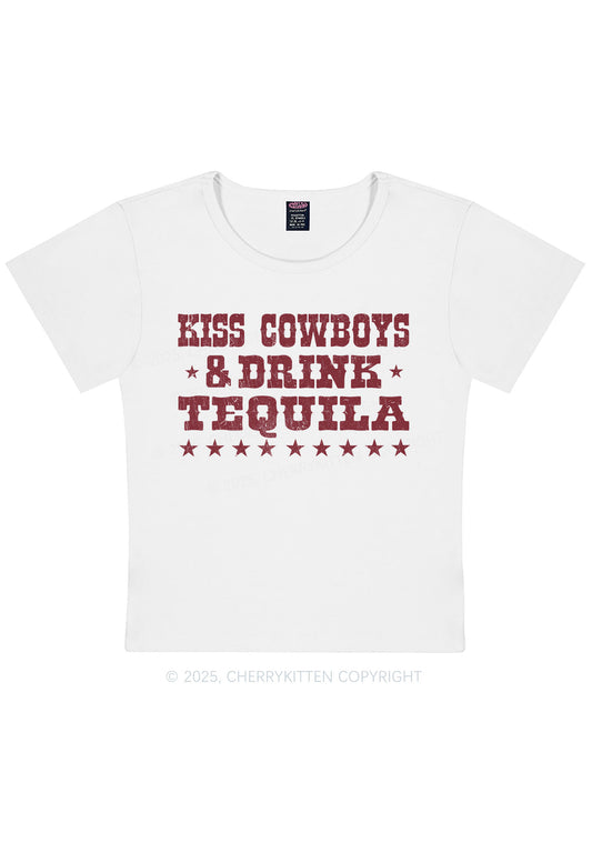 Kiss Cowboys Y2K Baby Tee Cherrykitten