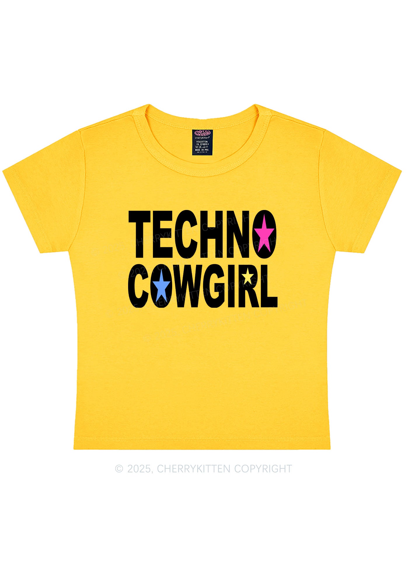 Techno Cowgirl Y2K Baby Tee Cherrykitten