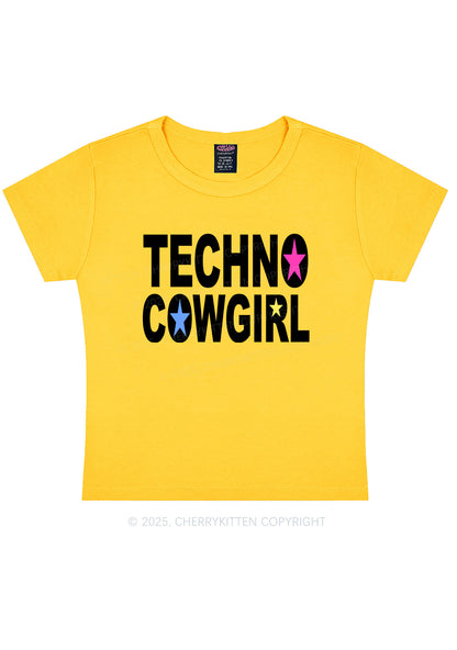 Techno Cowgirl Y2K Baby Tee Cherrykitten