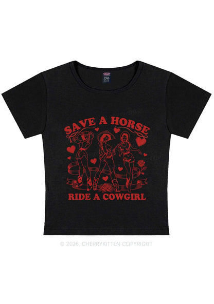 Ride A Cowgirl Valentine's Day Y2K Baby Tee Cherrykitten