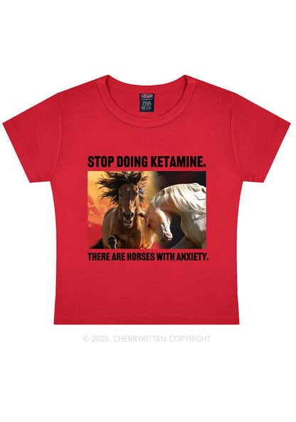 There Are Horses With Anxiety Y2K Baby Tee Cherrykitten