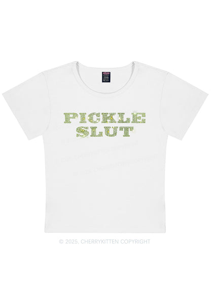 Rhinestone Pickle Slxt Y2K Baby Tee Cherrykitten
