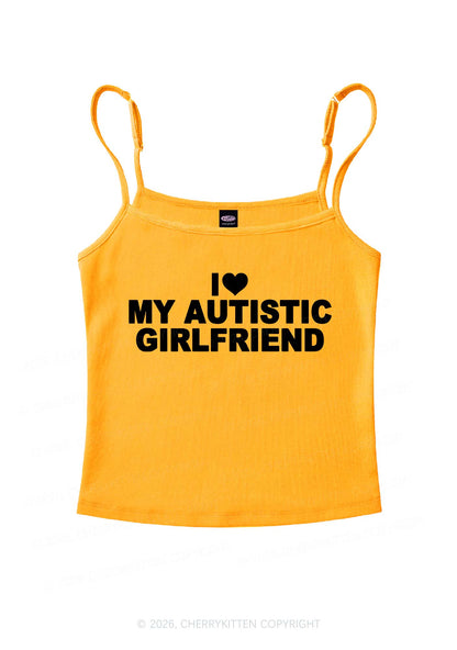 I Love My Autistic GF Valentine's Day Y2K Spaghetti Strap Cami Cherrykitten
