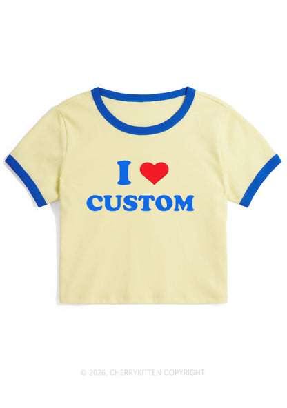 I Love Custom Personalized Y2K Ringer Tee Cherrykitten