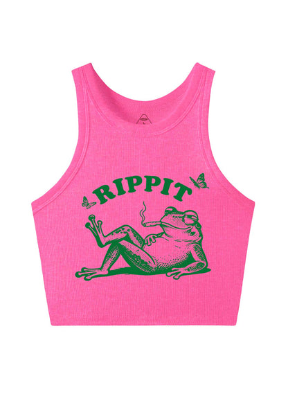 Rippit Frog Y2K Crop Tank Top Cherrykitten