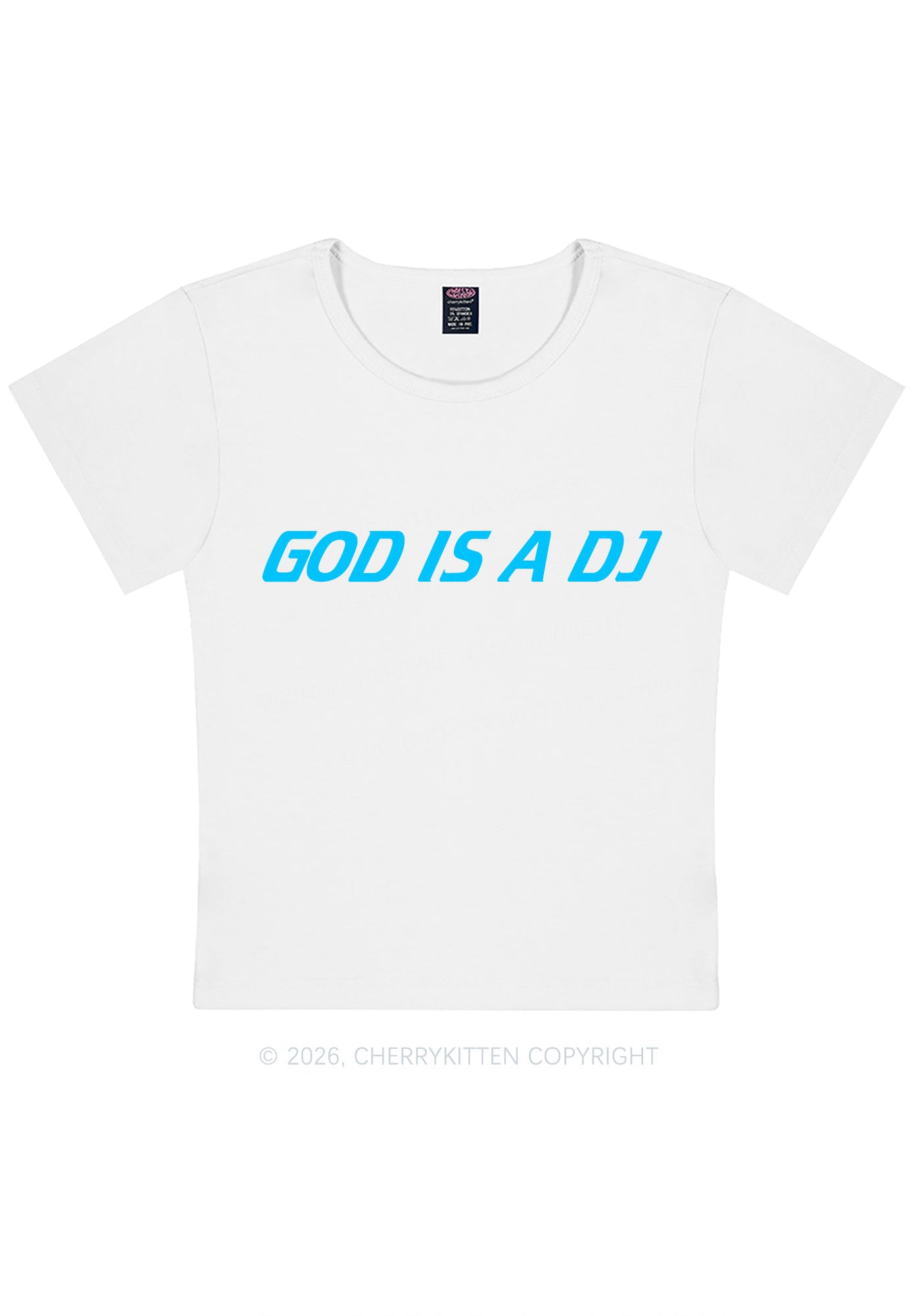 God Is A DJ Y2K Baby Tee Cherrykitten