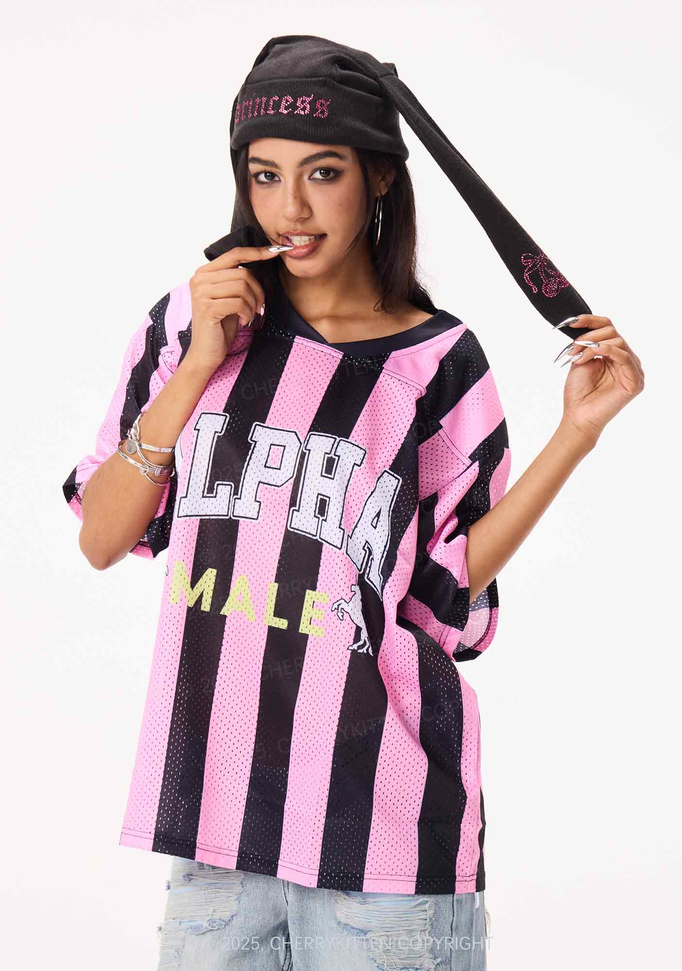 Custom Alpha Male Y2K Mesh Jersey Shirts Cherrykitten