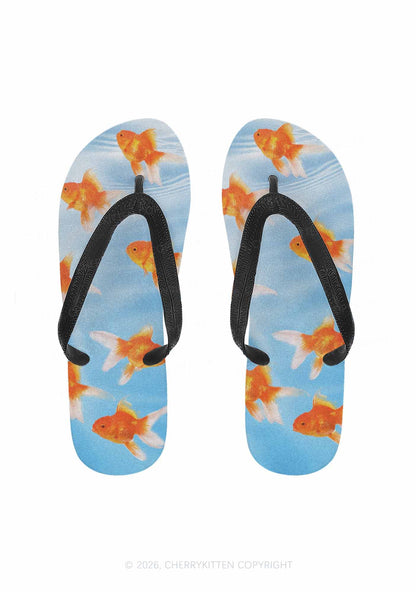 Goldfish Y2K Print Flip Flops Cherrykitten