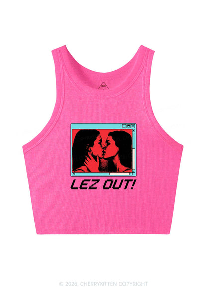 Lez Out Pride Y2K Crop Tank Top Cherrykitten