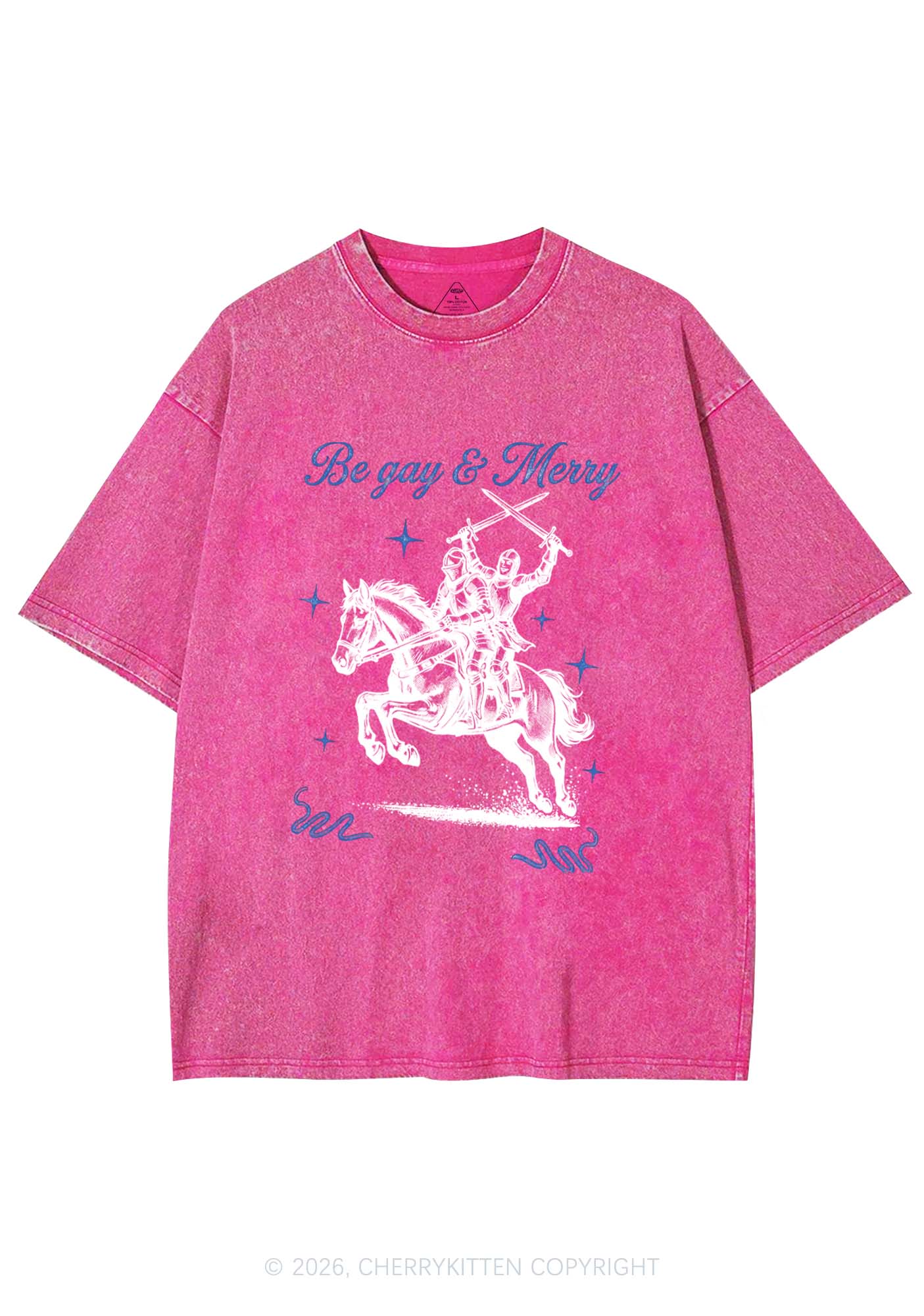 Be Gay Merry Pride Y2K Shirts Washed Tee Cherrykitten