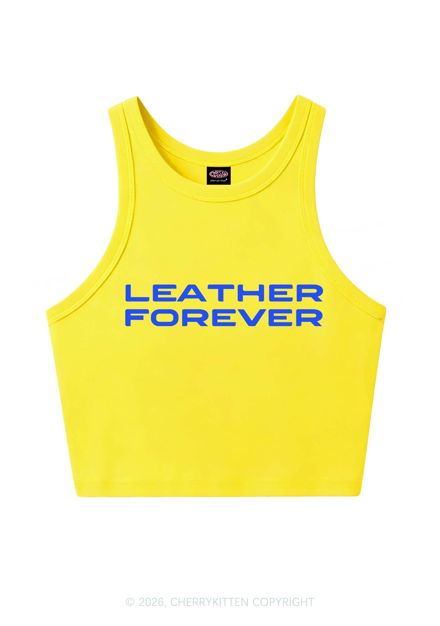 Leather Forever Y2K Crop Tank Top Cherrykitten