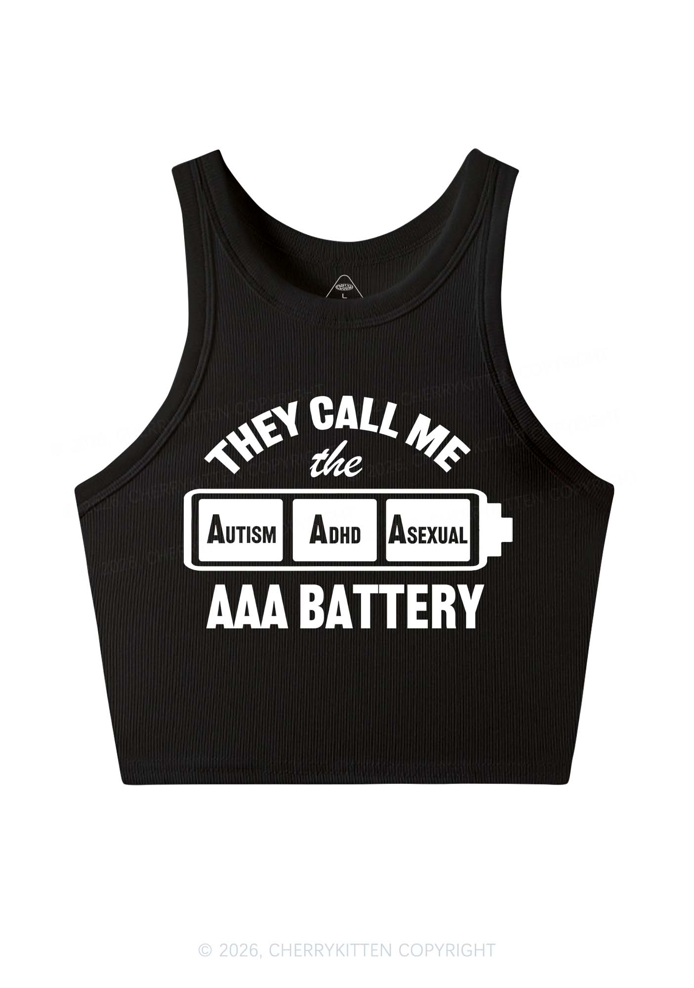 They Call Me AAA Battery Pride Y2K Crop Tank Top Cherrykitten
