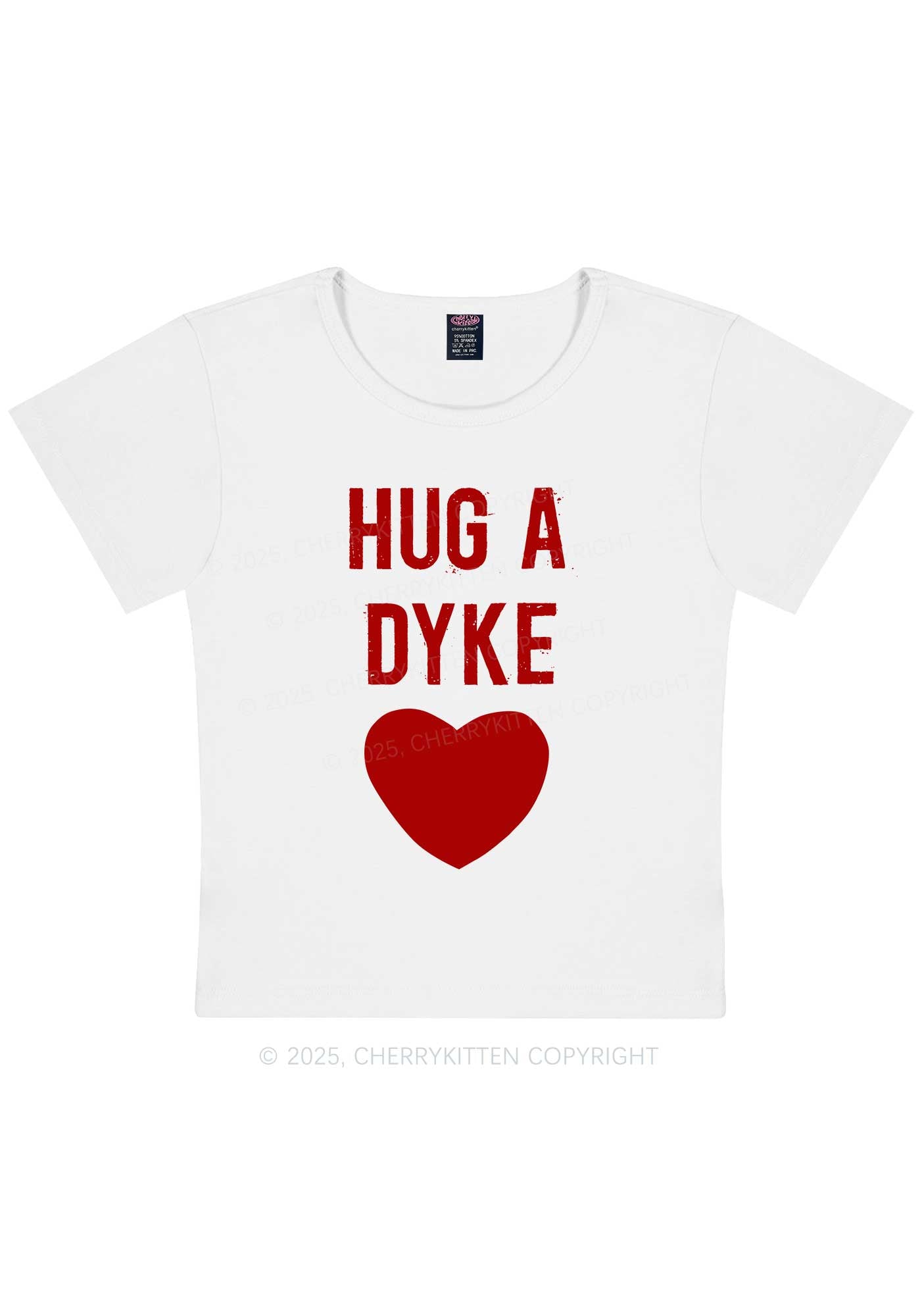 Hug A Dyke Y2K Baby Tee Cherrykitten