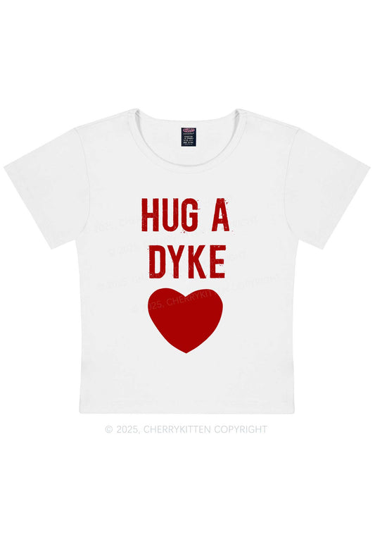Hug A Dyke Y2K Baby Tee Cherrykitten