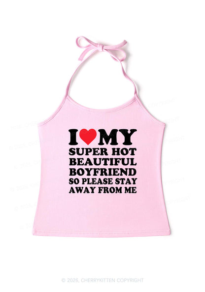 My Super Hot Boyfriend Y2K Halter Neck Cami Cherrykitten