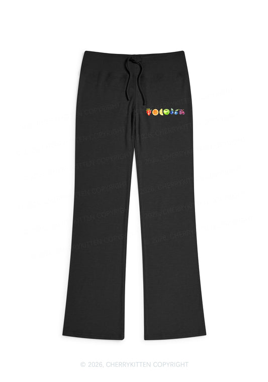 Six Fruity Pride Y2K Low Rise Drawstring Flare Pants Cherrykitten