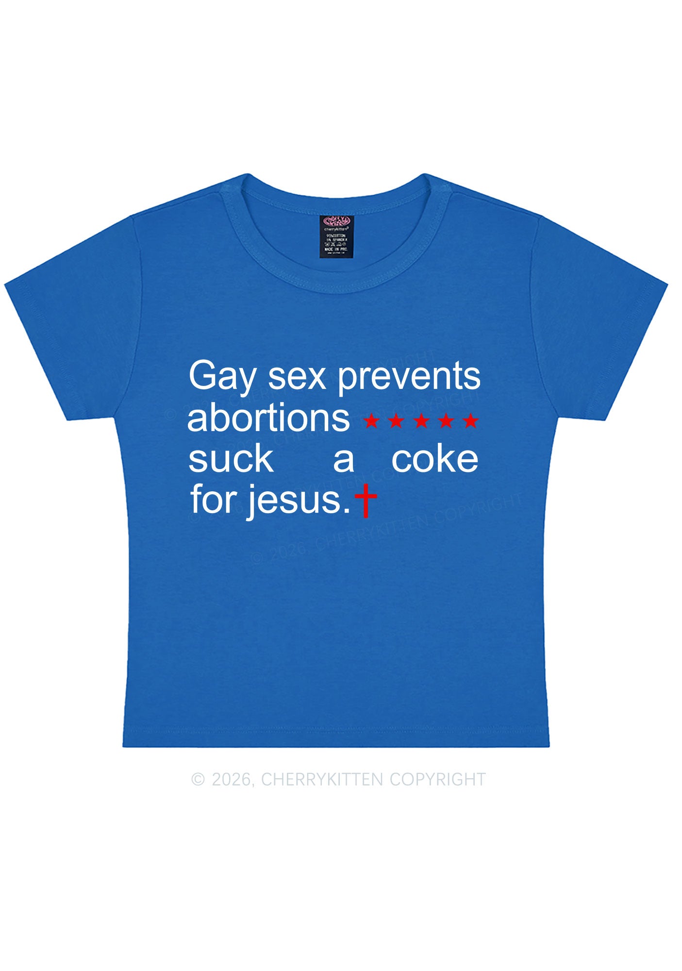 Suck A Coke For Jesus Pride Y2K Baby Tee Cherrykitten
