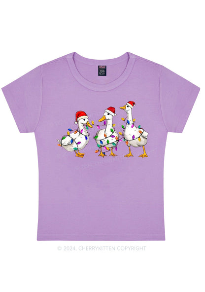 Christmas Santa Duck Y2K Baby Tee Cherrykitten