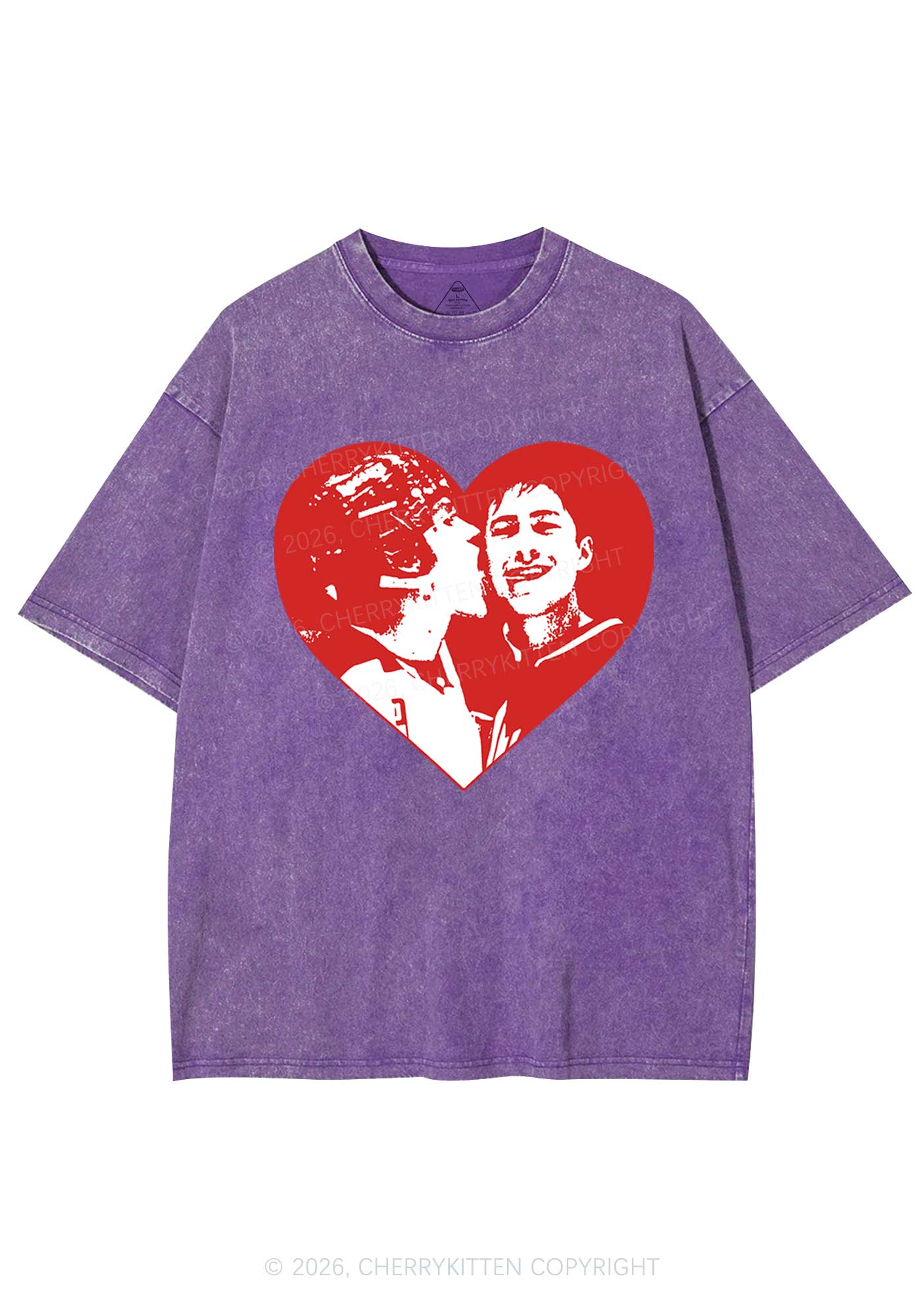 Red Heart Bros HR Y2K Shirts Washed Tee Cherrykitten