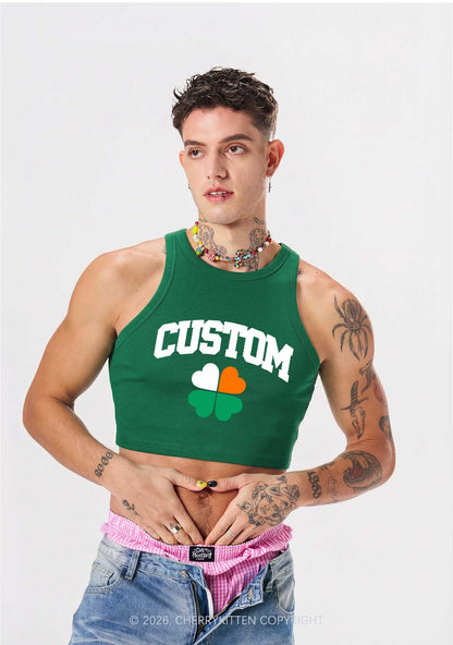 Custom Irish Luck Shamrock St Patricks Y2K Crop Tank Top Cherrykitten