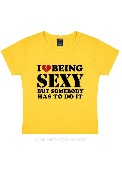 Being Sexy Tough Y2K Baby Tee Cherrykitten