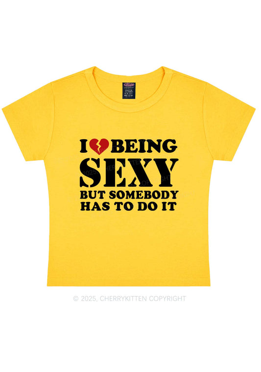 Being Sexy Tough Y2K Baby Tee Cherrykitten