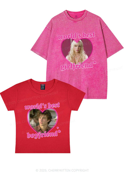 Custom Worlds Best BF GF Y2K Valentine's Day Couple Shirt Cherrykitten