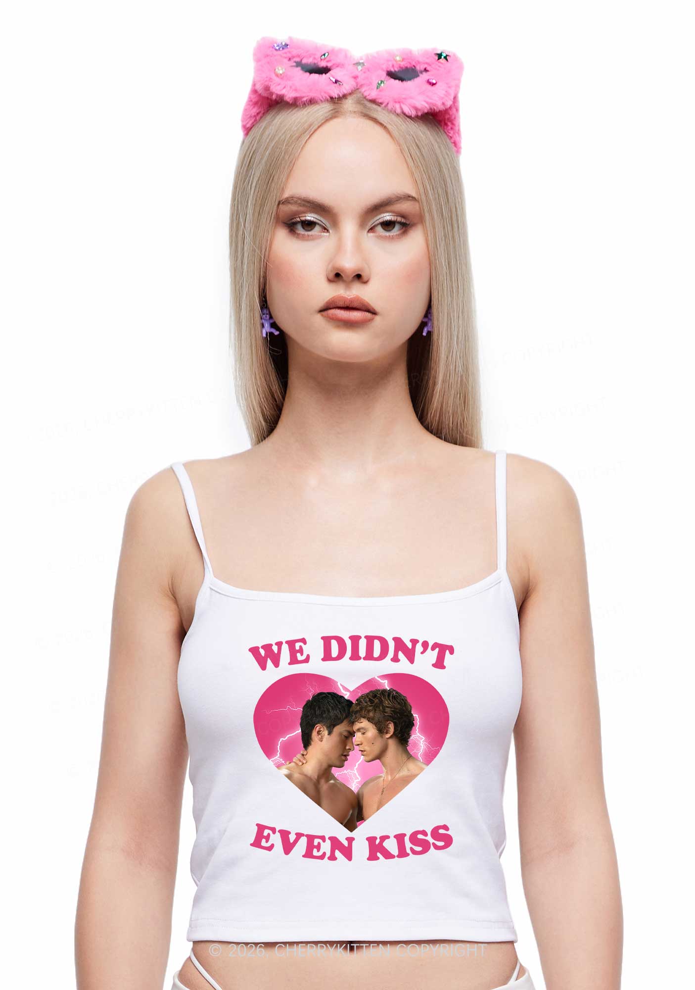 We Didnt Even Kiss Each Other HR Y2K Spaghetti Strap Cami Cherrykitten