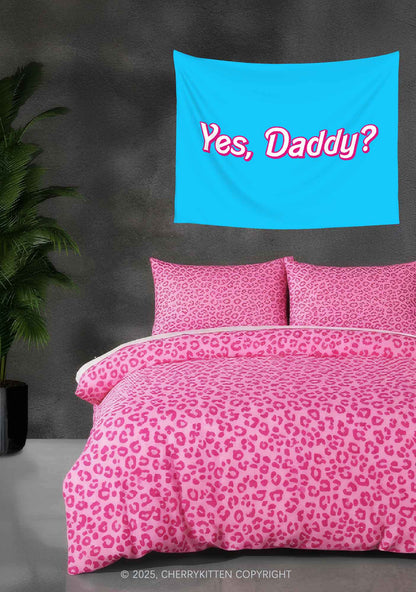 Yes Daddy Valentine's Day Flag Y2K Tapestry Cherrykitten