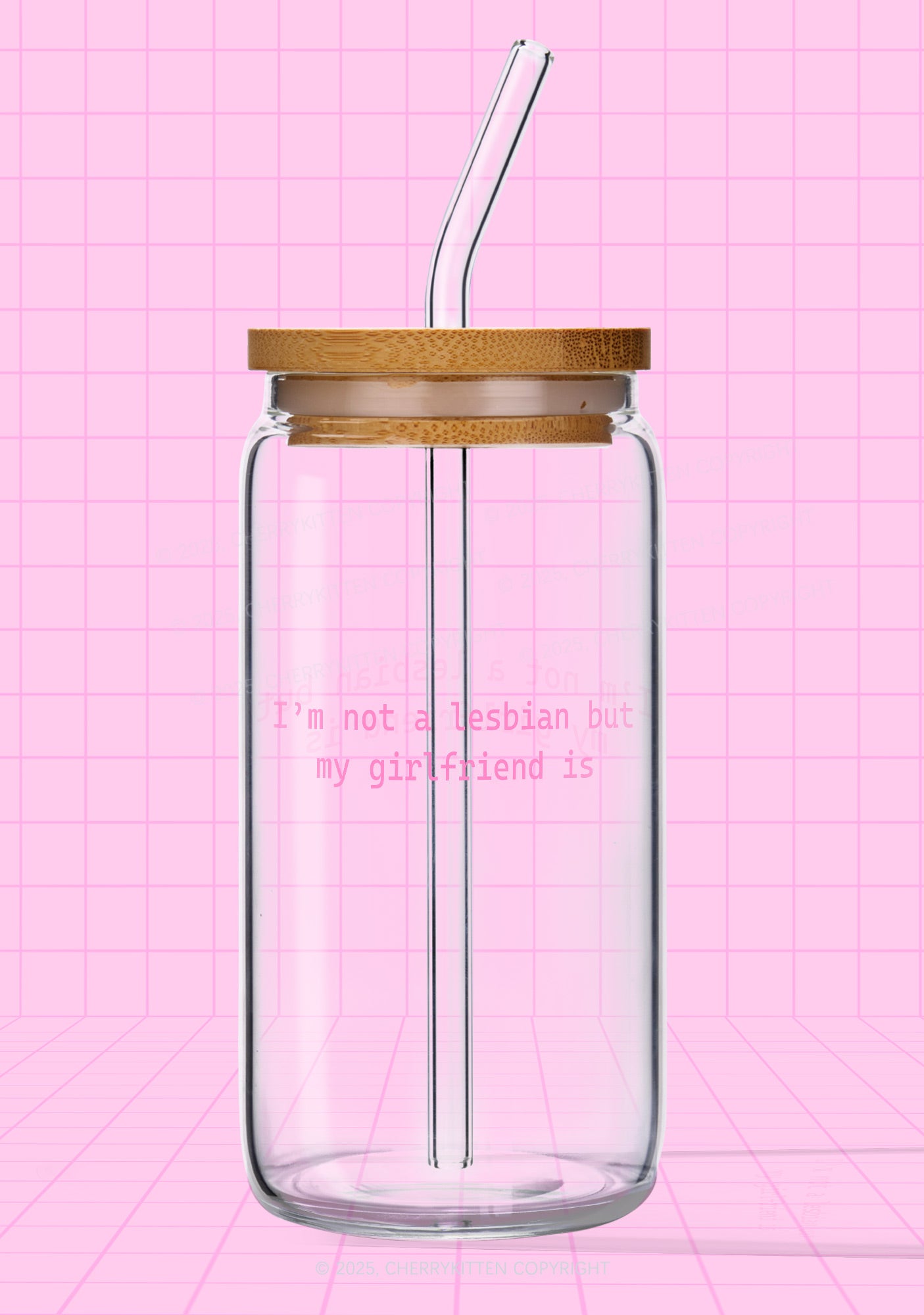 My Girlfriend Is Lesbian Pride Y2K Printed Glass Cup Cherrykitten