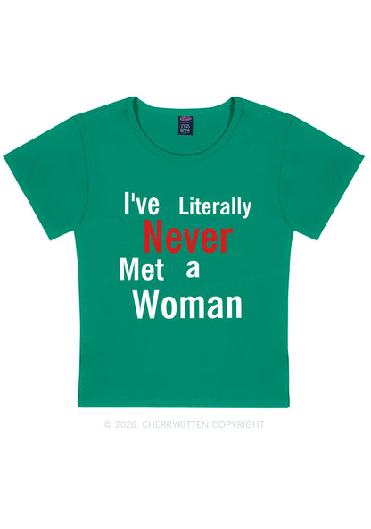 Never Met A Woman Pride Y2K Baby Tee Cherrykitten