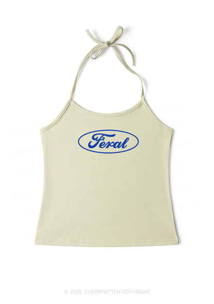 Blue Feral Y2K Halter Neck Cami Cherrykitten