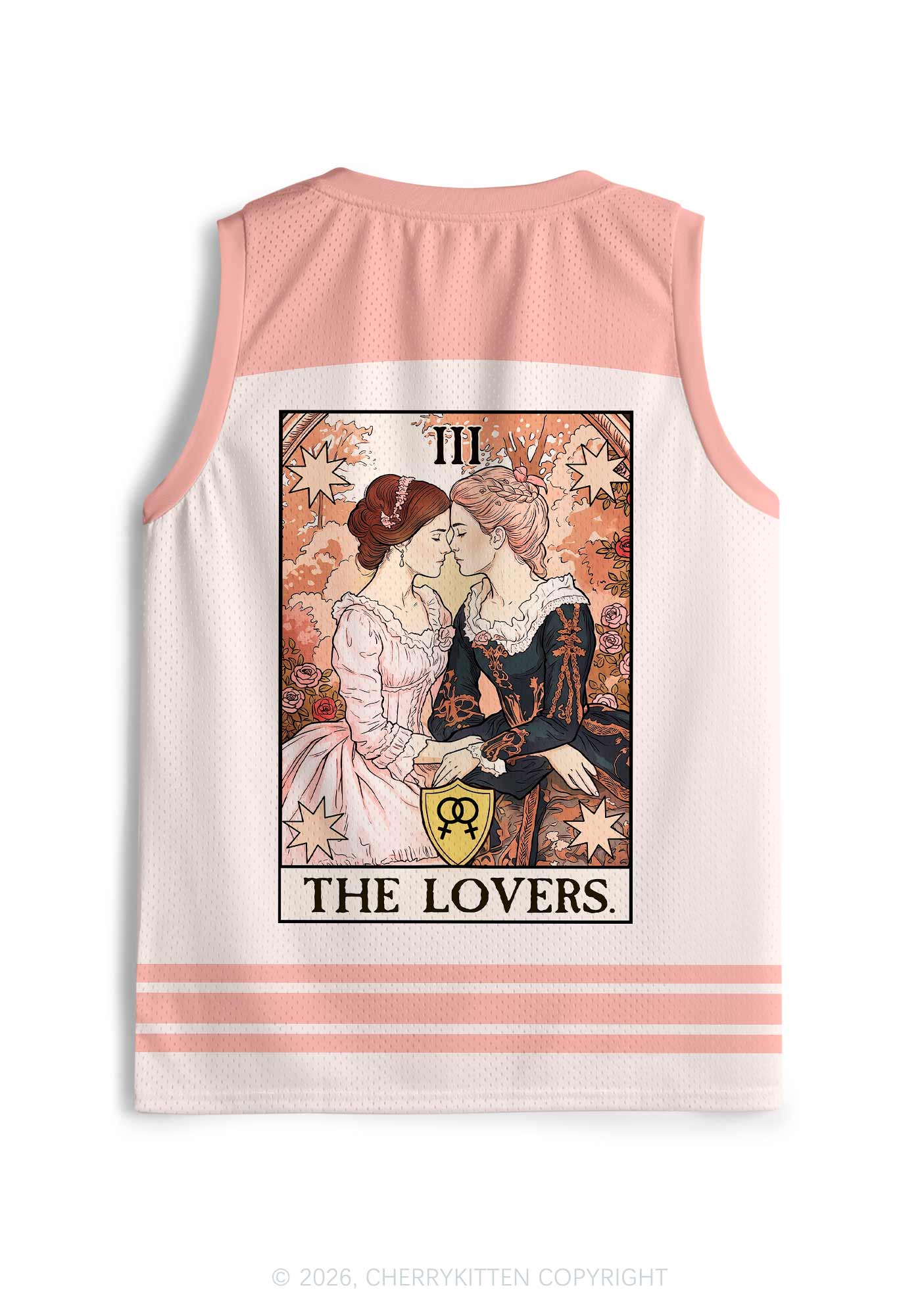 Victorian Rose Lesbian Pride Y2K Sport Jersey Tank Cherrykitten