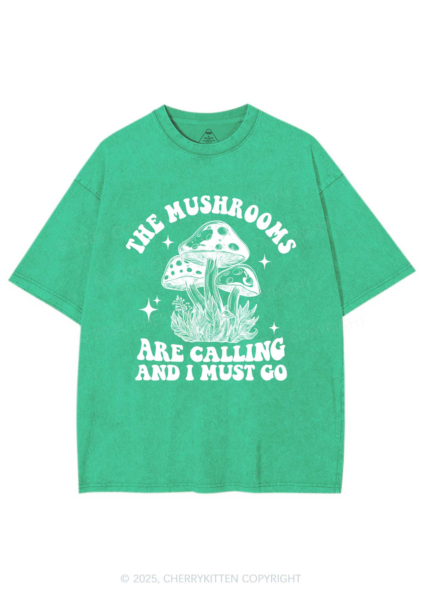 The Mushrooms Are Calling Y2K Shirts Washed Tee Cherrykitten