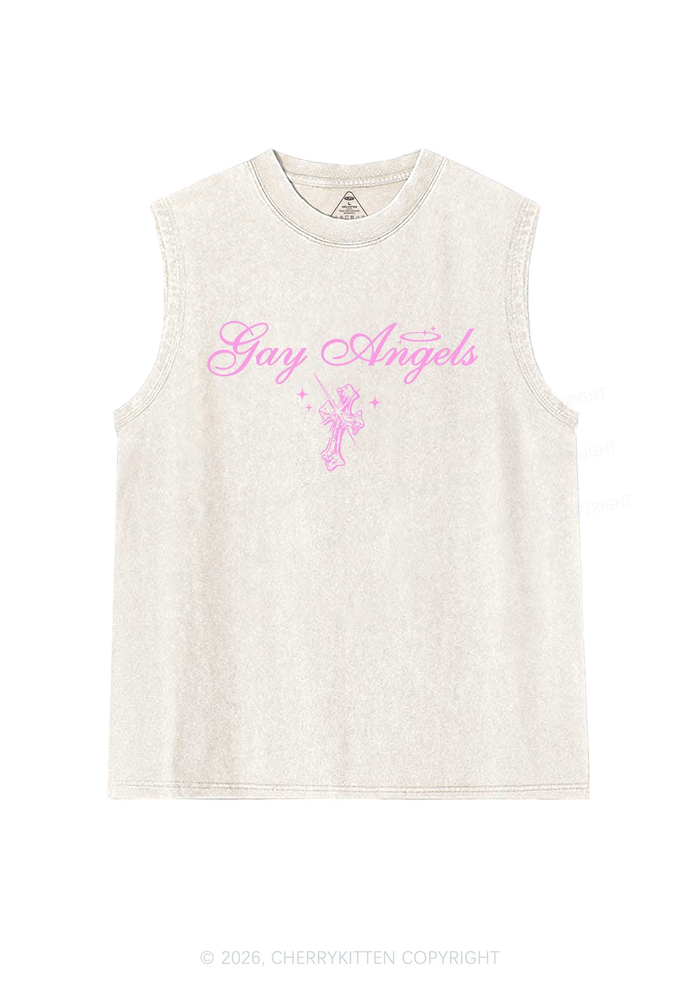 Gay Angels Pride Y2K Washed Muscle Tank Cherrykitten