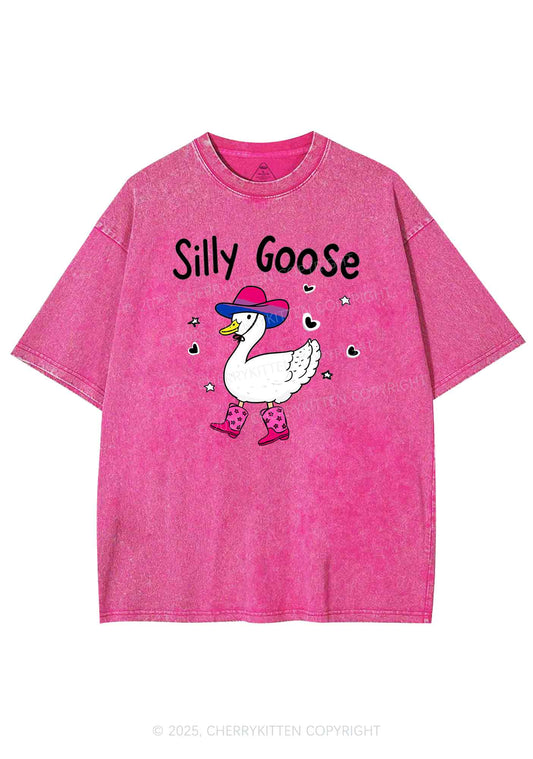 Silly Goose Bisexual Pride Y2K Shirts Washed Tee Cherrykitten