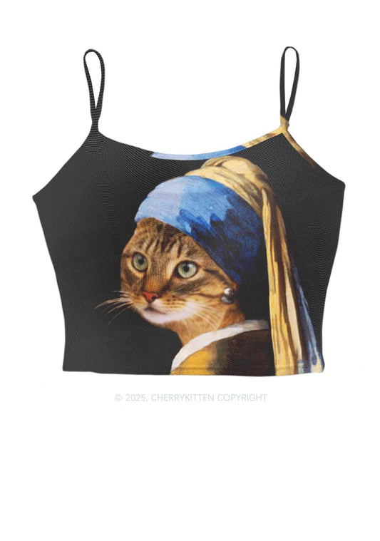 The Lady Cat Y2K Mesh Cami Tank Cherrykitten