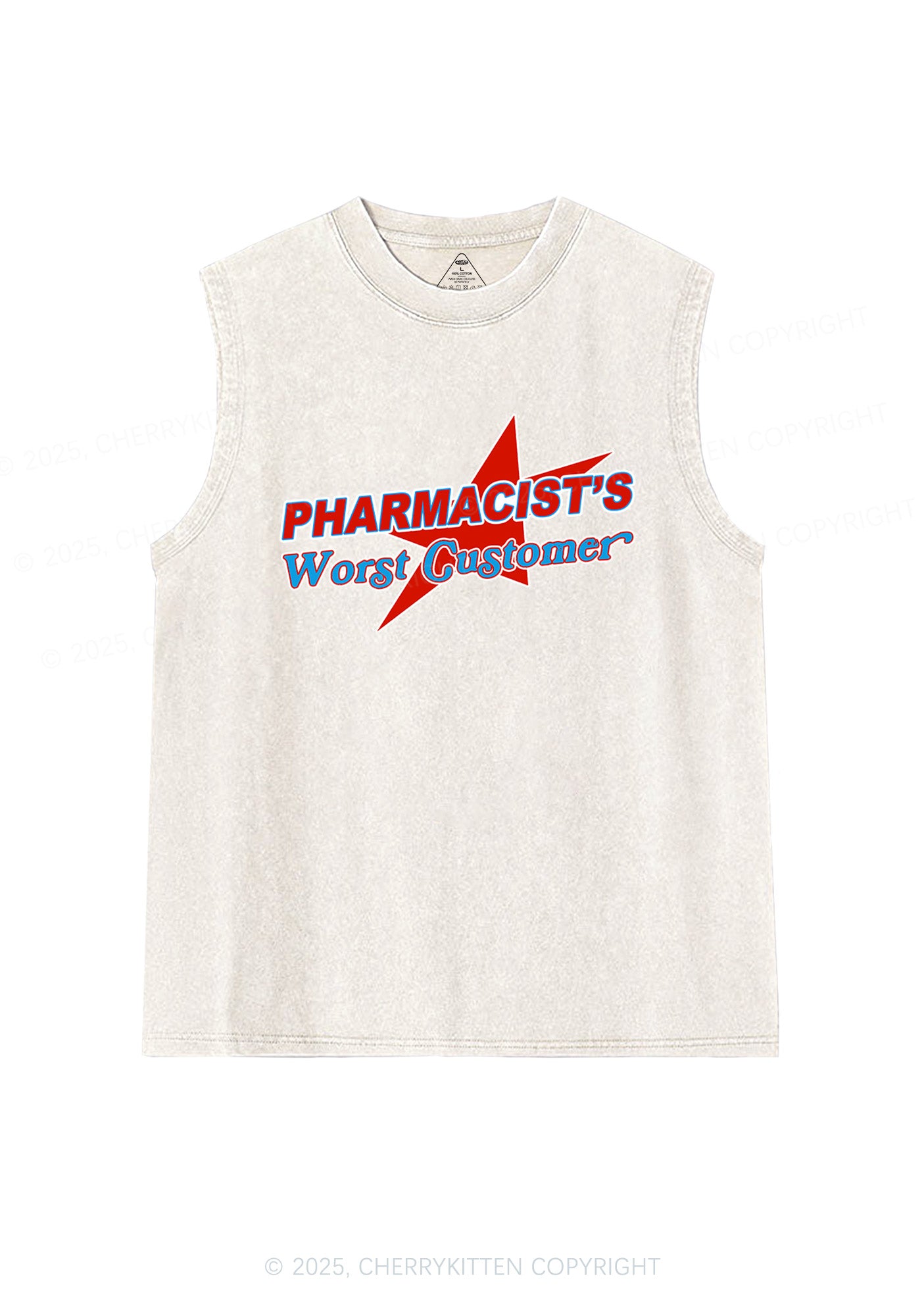 Pharmacists Worst Customer Y2K Washed Muscle Tank Cherrykitten