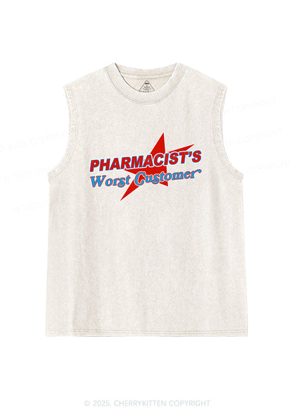 Pharmacists Worst Customer Y2K Washed Muscle Tank Cherrykitten