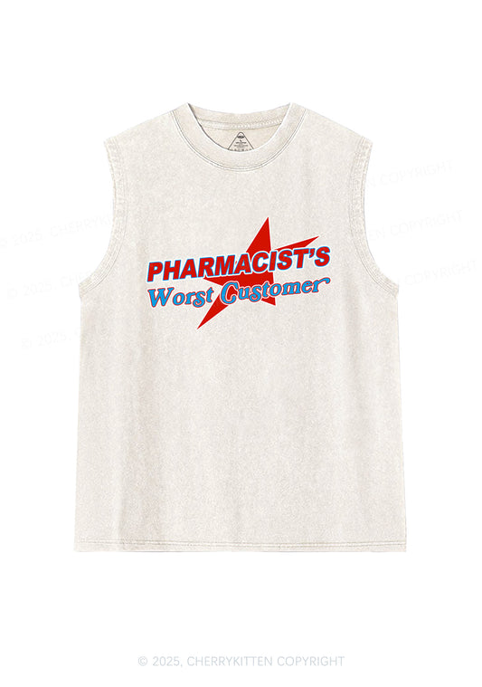 Pharmacists Worst Customer Y2K Washed Muscle Tank Cherrykitten
