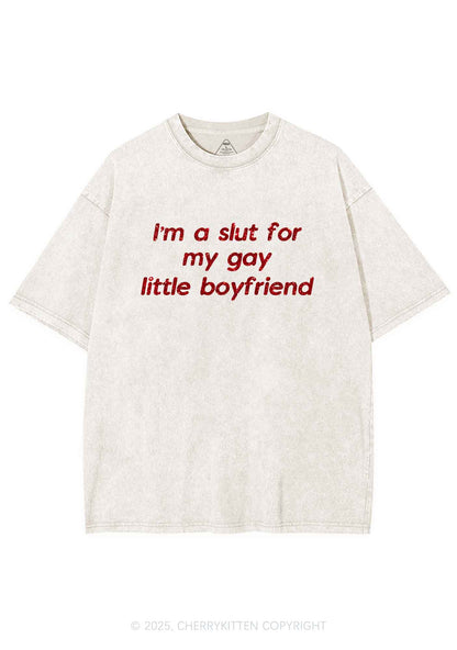 Glitter Slxt For My Gay BF Y2K Shirts Washed Tee Cherrykitten