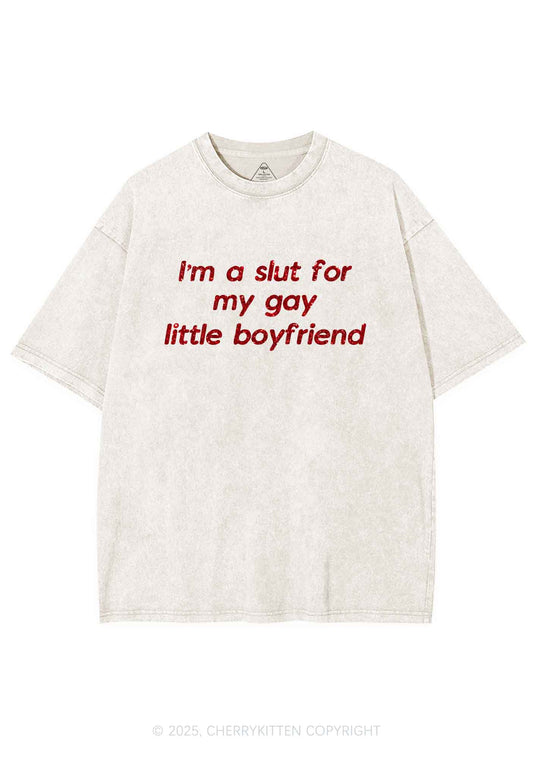 Glitter Slxt For My Gay BF Y2K Shirts Washed Tee Cherrykitten