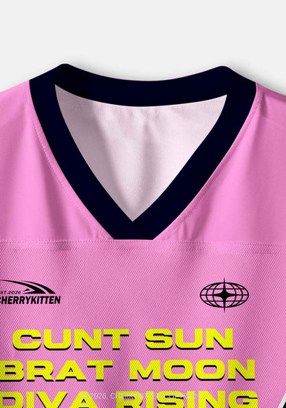 Cxxt Sun Brat Moon Diva Rising Y2K Crop Sport Jersey Shirts Cherrykitten