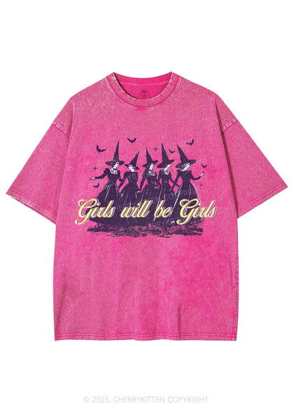 Halloween Witches Will Be Witches Y2K Shirts Washed Tee Cherrykitten